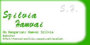 szilvia hamvai business card